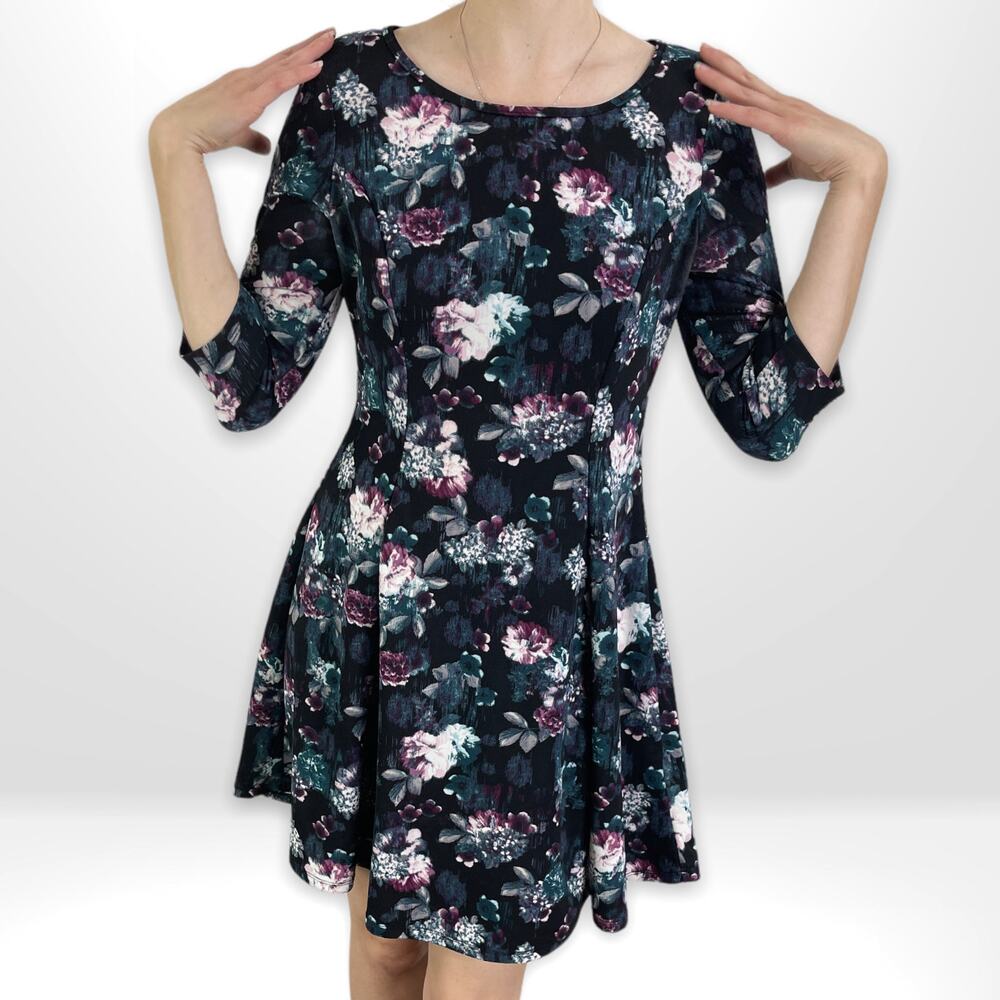 SO Rad by ATV Floral Above The Knee Length Fit & Flare A-Line Dress